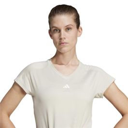 Camiseta de Manga Corta Mujer Adidas Aeroready Minimal Beige Fitness 4-5 Años
