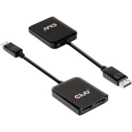 Club3D CSV-7200H Multi Streaming Transport Hub DisplayPort a 2x HDMI, Adaptador de Vídeo USB con suministro de corriente