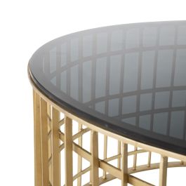 Mesa de Centro Negro Dorado 91 x 91 x 43 cm