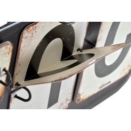 DKD Home Decor Calendario Vintage Decorativo de Metal para Hogar Negro Blanco, 42 cm Ancho x 27 cm Alto x 3.5 cm Largo