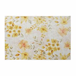 Alfombra DKD Home Decor Amarillo Blanco Poliéster Algodón Flores (120 x 180 x 0.5 cm) Precio: 39.49999988. SKU: S3027458