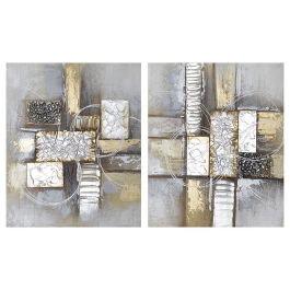 DKD Home Decor Cuadro Moderno Abstracto para Pared Gris Dorado 60x50 cm Lienzo MDF (Set 2 Unidades) Precio: 19.0212. SKU: B1E4KL6KWZ