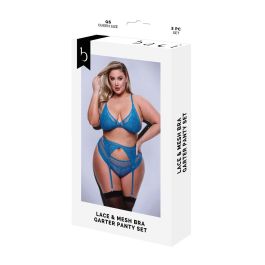 Conjunto de Lencería Baci Lingerie Garter & Panty Azul (Queen)