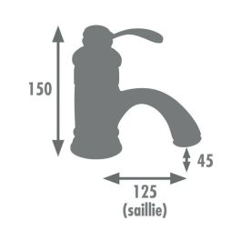 ROUSSEAU Mezclador Monomando Lavabo BYRON Cromado, Cartucho Cerámico Ø 4cm, Aireador Ahorro Agua, Cuerpo Latón, Caño Fijo