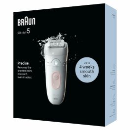 Braun Silk-épil 5-000 BRA1735802436122 Depiladora Eléctrica Inalámbrica, Resistente al Agua, 2 Velocidades, Rosa/Blanco