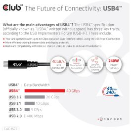 Club 3D Cable USB 4.0 C a C 1.0m 240W 8K60Hz