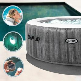 Intex Purespa Jacuzzi Hinchable Burbujas Greywood Deluxe PVC 4 Personas 795 Litros Redondo Ø196x71cm