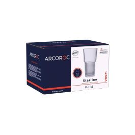 Arcoroc Caja 6 Vasos Altos Vidrio Templado Starline 31 cL Transparente Apilable Extra Resistente Apto Lavavajillas