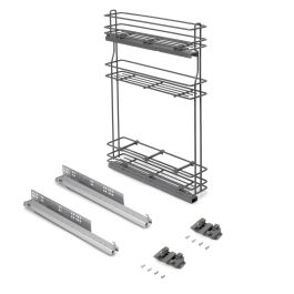 Emuca Botellero extraíble TitaneMax con cierre suave, lateral izquierdo, 3 bandejas, módulo 150mm, Acero, Gris Antracita Precio: 78.49999993. SKU: B19LWHLZPB
