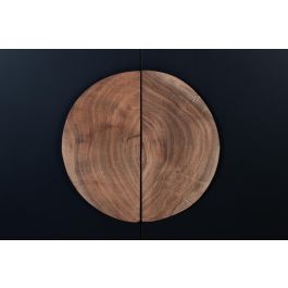 GINER Y COLOMER Aparador de Madera de Acacia con 4 Puertas - Natural y Negro