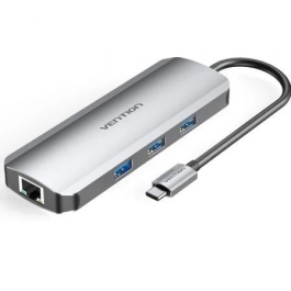 Vention TOKHB Docking USB Tipo-C con HDMI 4K, 3xUSB 3.0, 1xUSB Tipo-C PD 100W, 1xRJ45 Gigabit, Lector SD/MicroSD, Gris Precio: 19.79000012. SKU: B1G9HKKT2B