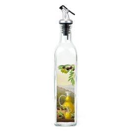 Inde Aceitera de vidrio con tapa ABS, 500 ml, ideal para aceite de oliva y vinagre, capacidad 500 ml (24 Unidades)