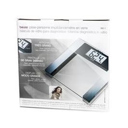 Beurer BG-17 Báscula Digital Diagnóstica de Vidrio con Medición de Peso, Grasa, Agua y Músculo
