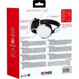 Konix Nexus Auriculares para juegos con cable para Nintendo Switch 2, altavoces de 40 mm, micrófono, jack de 3,5 mm, Blanco
