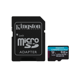 Kingston Tarjeta microSDXC Canvas Go Plus 512GB SDCG4/512GB, 200MB/s, A2 U3 V30, Adaptador Incluido, Ideal para Juegos Móviles, Drones y Cámaras 4K Precio: 58.98999986. SKU: B15NEXHYCY