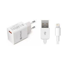 CoreParts USB Power Adapter 12W 5V/2.4A, 9V/2A, 12V/1.5A EU Wall - Quick Charge technology QC3.0 White with 1meter MFI Lightning Cable & MicroUSB cable for iPhone, iPad, and Airpods Precio: 17.69000035. SKU: B19F6XAL7J