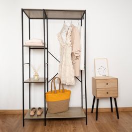 Vinthera Perchero Moa Acero y Madera 90x40x165 cm