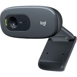 Logitech C270 Webcam HD 720p para Videollamadas y Grabación, Micrófono Reducción Ruido, Ajuste Luz Auto, Clip Universal