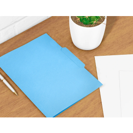 Liderpapel Subcarpeta Cartulina Folio Pestaña Central 240g/m2 Azul