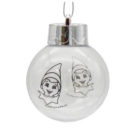 CYP BRANDS The Elf On The Shelf - Bolas de Navidad para Pintar y Decorar con 6 Rotuladores y Gemas - 4 Bolas - +3 Años