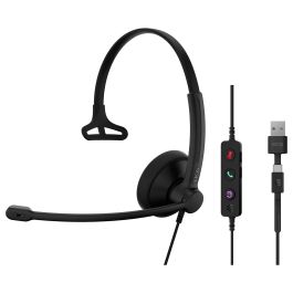 EPOS IMPACT 100 MS Mono Auricular con Cable USB-C/USB-A para Oficina y Centro de Llamadas, Certificado para Microsoft Teams