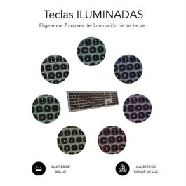 Subblim Teclado Bluetooth/2.4G Master Retroiluminado Extendido con Teclado Numérico y Conexión Multidispositivo USB-C Recargable QWERTY Español SUBKB-3MIE310