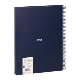 Milán Cuaderno A4 con Espiral Pautado 7 mm Azul Marino - Colección 430 Since 1918, Tapa Dura, 80 Hojas