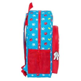 Mochila Escolar Mickey Mouse Clubhouse Fantastic Azul Rojo 33 x 42 x 14 cm