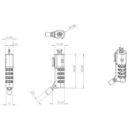 eSTUFF Cerradura de Seguridad Delgada para Ranura Wedge para Proteger Dispositivos Electrónicos