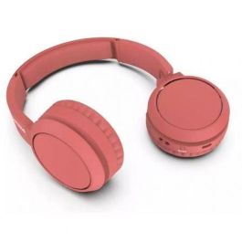 Philips TAH4205RD/00 Auriculares Inalámbricos Diadema con Micrófono, Bluetooth 5.0, Graves Potentes (Bass Boost), 29h Batería, Carga Rápida, Plegables, Rojos