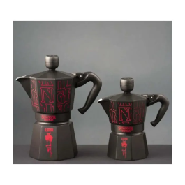 Bialetti Cafetera Italiana Moka Express Colección Stranger Things, 6 Tazas (270 ml), Color Negro/Rojo - BIA8006363095273