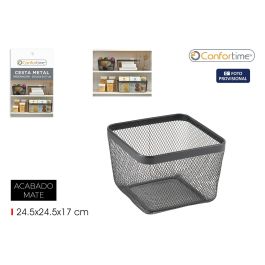 Cesta de Metal para Organización 24.5x24.5x17 cm - Confortime por Inde (8 Unidades)