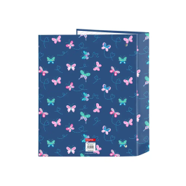 Safta Carpeta de anillas Folio Lomo Ancho Blackfit8 Mariposas Carton Forrado 4 Anillas 40mm