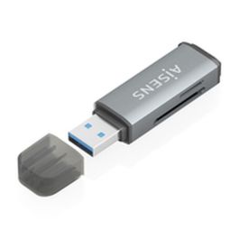 Aisens ASCR-2A09-GR Lector de Tarjetas Externo USB 3.1 para SD, Micro SD, MMC, USB-A Gris. Compatible Windows/Mac.