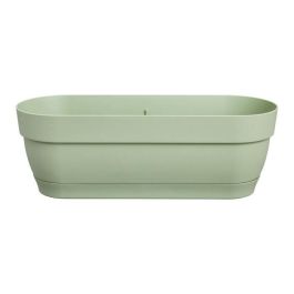 Elho ELH8711904521745 Plantador Rectangular con Depósito de Agua de Plástico, Ø 50 cm, Verde