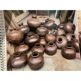 DKD Home Decor Vasija Hierro Item Home 2 Unidades 28 x 28 x 25 cm