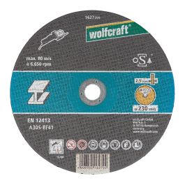Wolfcraft Disco corte para metal Ø230x2,5x22,23mm 1627099, para tronzar en amoladoras angulares, velocidad máxima 80m/sec