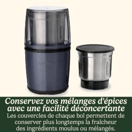 Cuisinart CUI3030050152517 Molinillo de Especias, Eléctrico con Accionamiento por Pulsos, 2 Recipientes con Tapa, Azul Medianoche