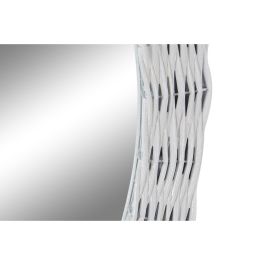 Espejo de pared DKD Home Decor Blanco Cottage Trenzado Ø 60 cm 63 x 4 x 63 cm