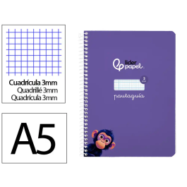 Liderpapel Cuaderno Espiral Pautaguía A5, Tapa Blanda, 40 Hojas 75gr, Cuadro Pautado 3mm, Color Lila Precio: 6.50000021. SKU: B1G9SK3DXY