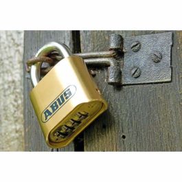 Abus Candado combinado 180IB/50 B/DFNLI, Cuerpo de latón forjado, Arco de acero inoxidable, Código numérico de cuatro dígitos
