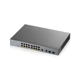 Zyxel GS1350-18HP-EU0101F Switch Gestionado L2 Gigabit Ethernet con PoE, 16 Puertos, Color Gris