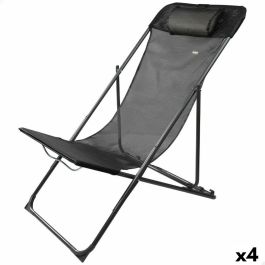 Tumbona reclinable Aktive Negro 53 x 87 x 78 cm (4 Unidades) Tumbona reclinable Aktive Negro 53 x 87 x 78 cm (4 Unidades)
