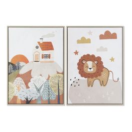 DKD Home Decor Cuadro Decoración para Habitación Infantil Multicolor 73x53 cm de Lienzo y PS. Juego de 2 Cuadros con Diseños Variados Precio: 63.50000019. SKU: S3028207