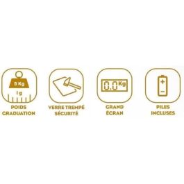 Little Balance Báscula de Cocina Electrónica Limón 5 Kg, 1 g Graduación, Pantalla LCD Gris, Tara Automática