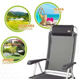 Silla camping aluminio reclinable 5 posiciones 44x55x101cm Silla camping aluminio reclinable 5 posiciones 44x55x101cm