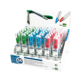Liderpapel Compás Sencillo con Protector de Punta y Mina de 2 mm, Colores Surtidos en Estuche Transparente