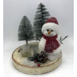 DKD Home Decor Portavelas Navideño Alpino con Muñeco, de Abeto y Cristal, 24x24x25 cm (2 Unidades) Precio: 18.17904. SKU: B19PLGZYZG