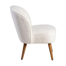 Sillón Beige Madera de Caucho Salón 54 X 64 X 73 cm