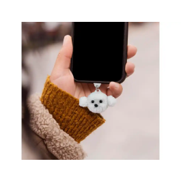 Wondee Protector de Puerto Charm Funny Tipo C Perro - Charm Decorativo y Protector Anti-Polvo para Móvil, Smartphone